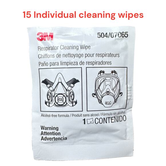 15pk 3M 07065 Respirator Alcohol Free Cleaning Wipe 504/07065 - Picture 1 of 2